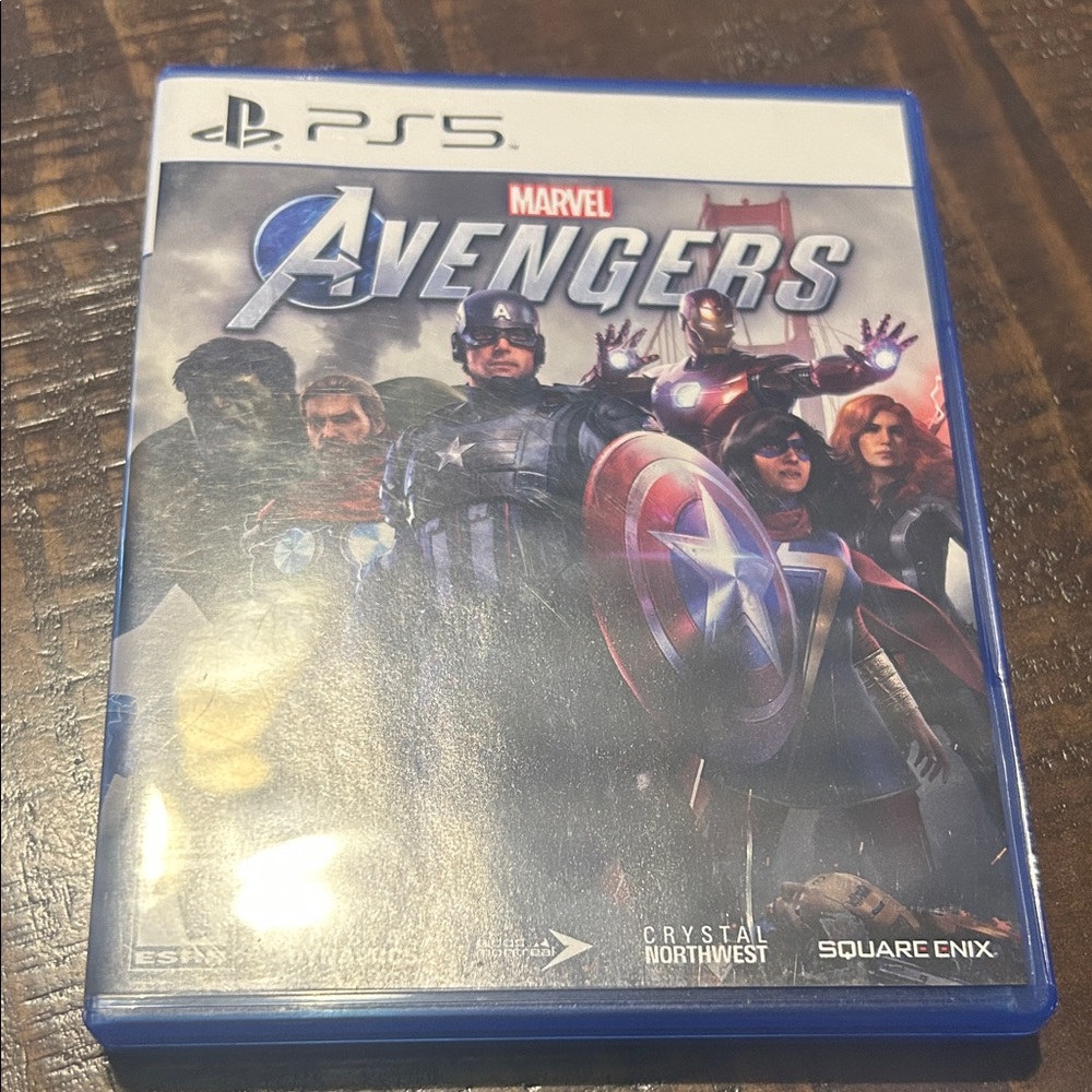 Marvel Avengers PS5 Game with Blue and Red Cover